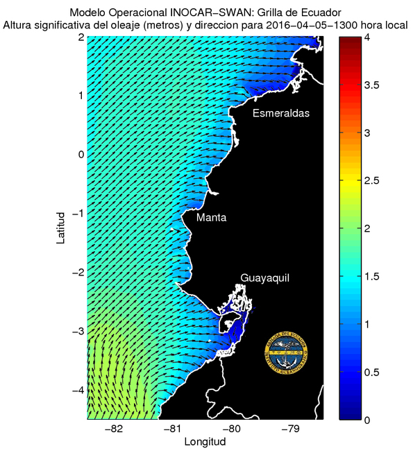 Condiciones de olas del 5 al 7 de abril 2016