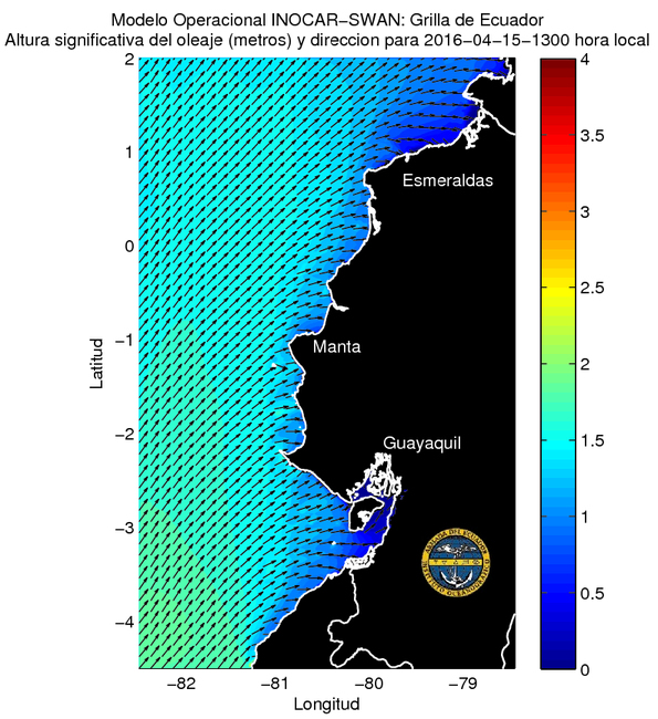 Condiciones de olas del 15 al 18 de abril 2016