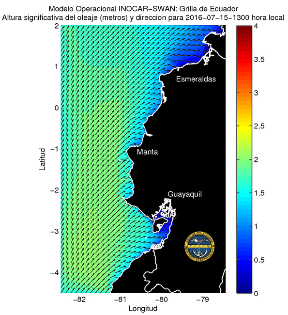 Condiciones de olas del 15 al 18 de julio 2016