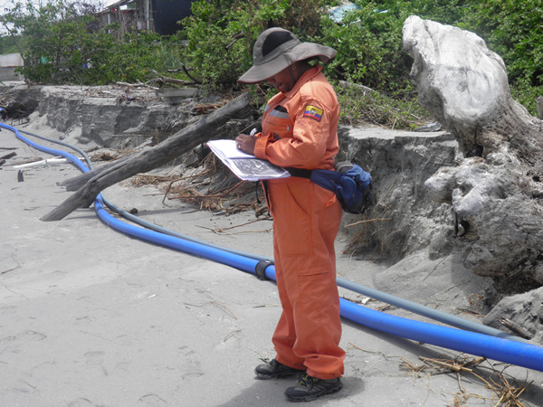 Técnicos del Inocar realizaron levantamiento de información en zona costera de la provincia de El Oro
