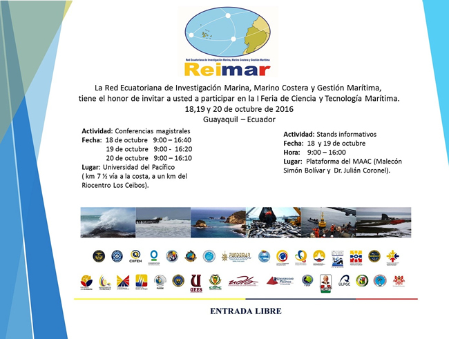 Reimar organiza feria de Ciencia y Tecnología Marítima Reimar organiza feria de Ciencia y Tecnología Marítima