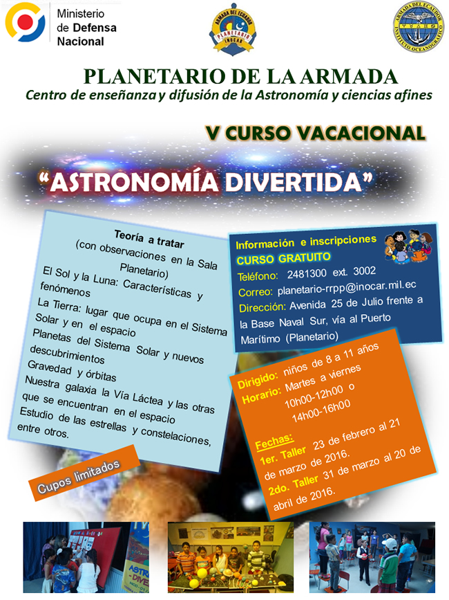 Quinto curso vacacional "Astronomía Divertida" en el Planetario de la Armada