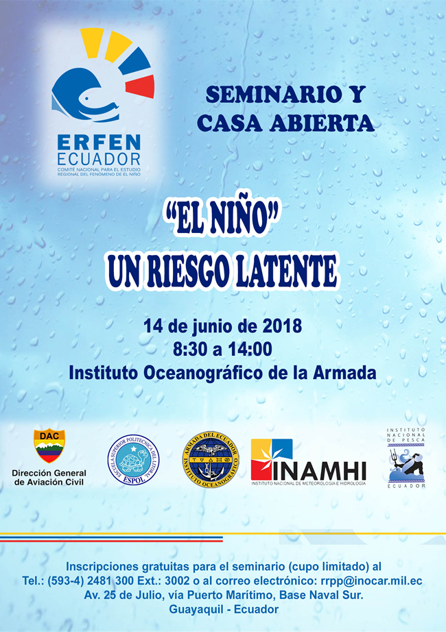 Inocar organiza Seminario y Casa Abierta "EL NIÑO" UN RIESGO LATENTE