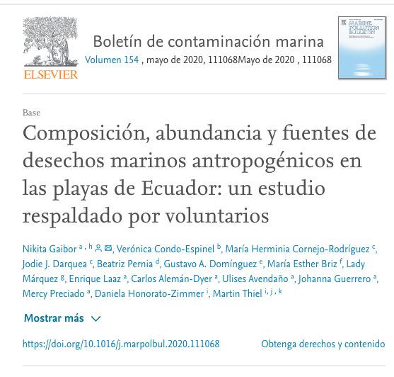 Estudio sobre la basura plástica en las playas del Ecuador donde participó el Inocar, fue publicado en revista científica Estudio sobre la basura plástica en las playas del Ecuador donde participó el Inocar, fue publicado en revista científica