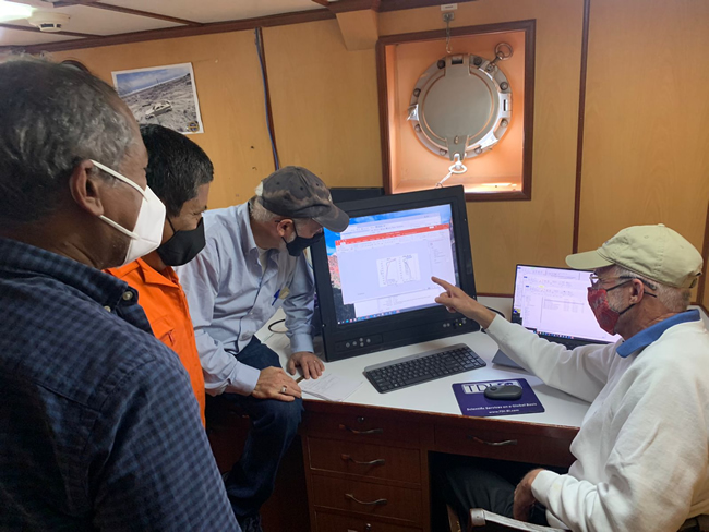 Levantamiento hidrográfico a bordo del buque Orión
