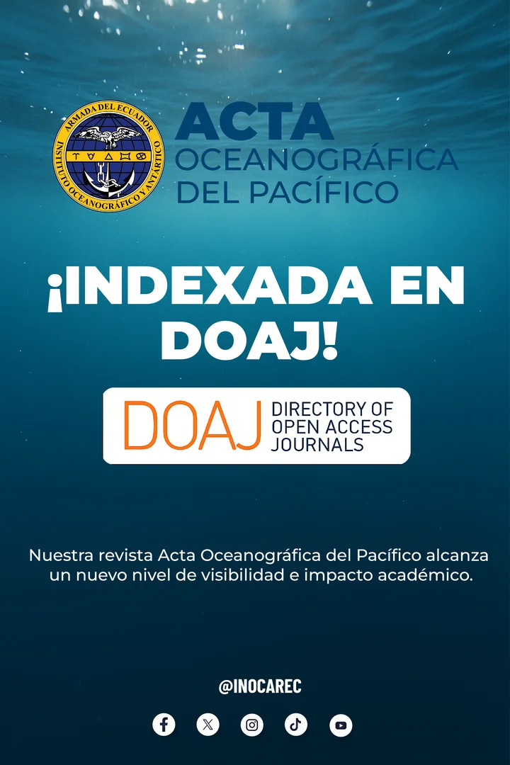 Acta Oceanográfica del Pacífico alcanza reconocimiento internacional al ser indexada en el DOAJ Acta Oceanográfica del Pacífico alcanza reconocimiento internacional al ser indexada en el DOAJ
