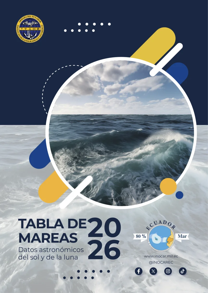 Inocar pone a disposición la Tabla de Mareas 2026